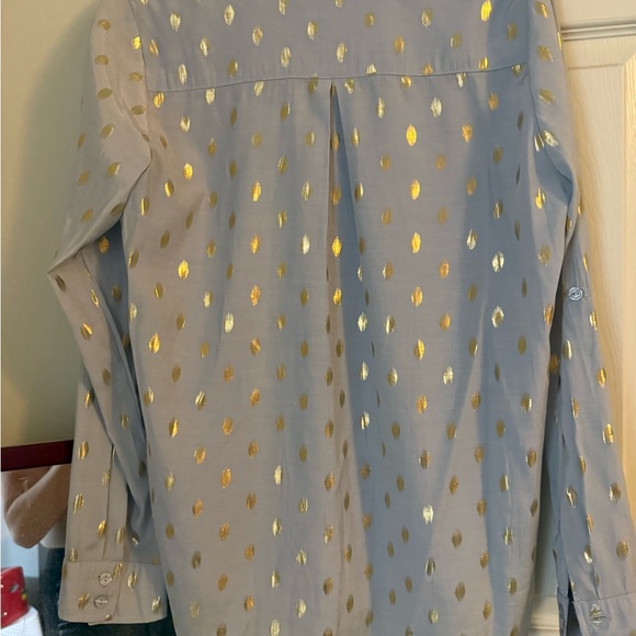 Mazik blue and gold polka dot button down - Picture 10 of 10